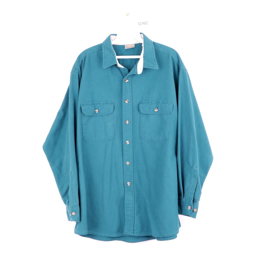 80s Streetwear Flannel Chamois Cloth Shirt Green